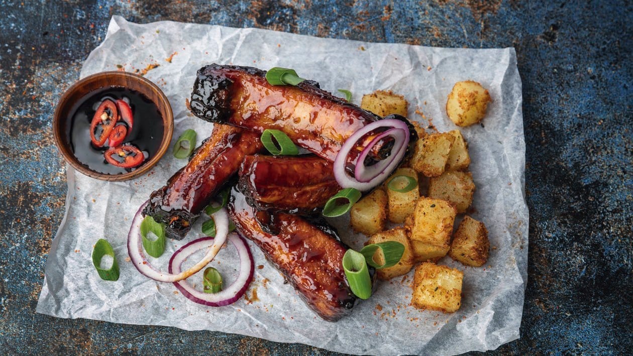 Żeberka w Teriyaki z pikantnymi ziemniakami